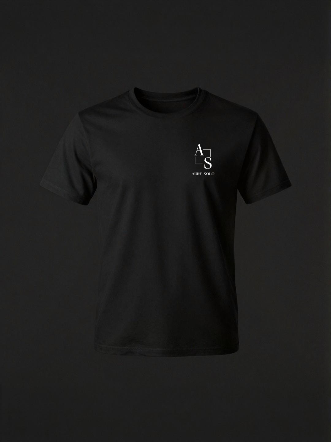 AURE SOLO Signature Crew Tee in Onyx